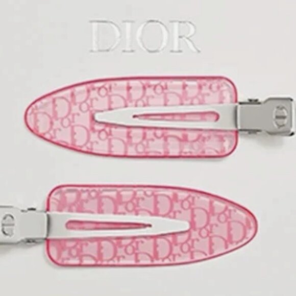NIB - Dior Pink Monogram Hair Clips (2 pcs) - Picture 1 of 7